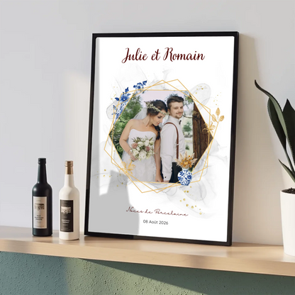 Cadeau Noces de Porcelaine- Affiche personnalisée 20 ans de mariage