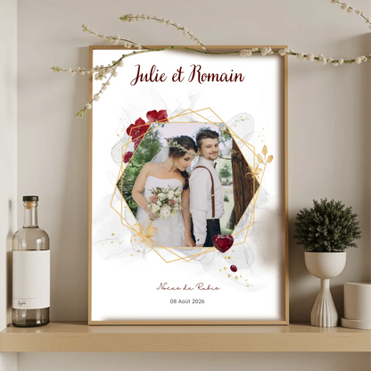 Cadeau Noces de Rubis - Affiche personnalisée 35 ans de mariage