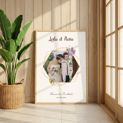 Affiche Personnalisée Noces de Cristal - Cadeau Unique 15 ans de Mariage