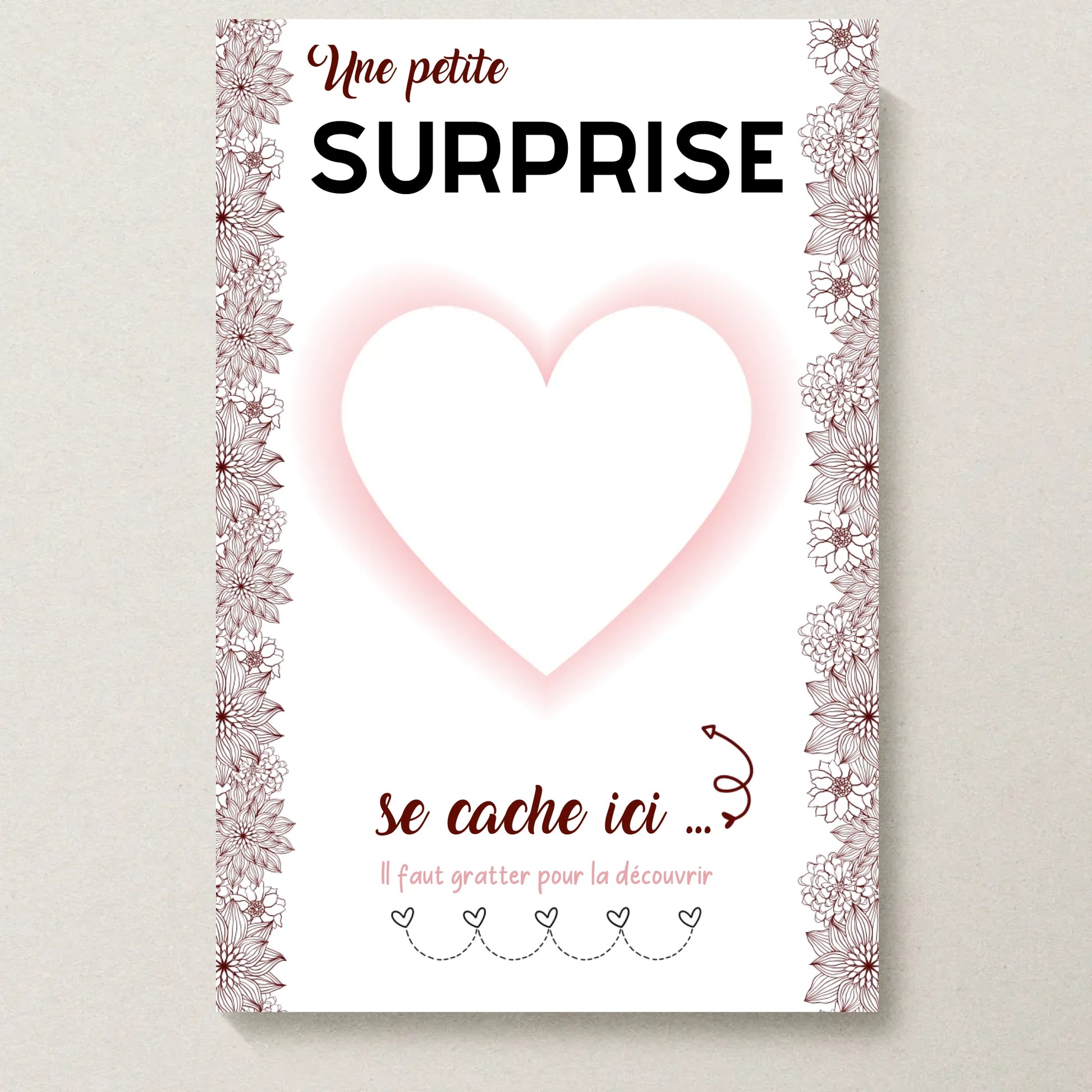 Carte à Gratter Personnalisable "Une Petite Surprise" - Créez Votre Message Mystère