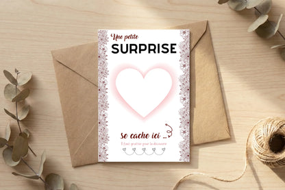 Carte à Gratter Personnalisable "Une Petite Surprise" - Créez Votre Message Mystère