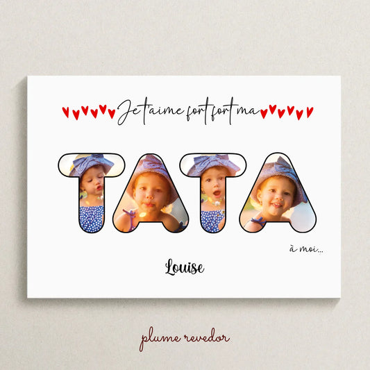 Affiche personnalisée Tata avec photos