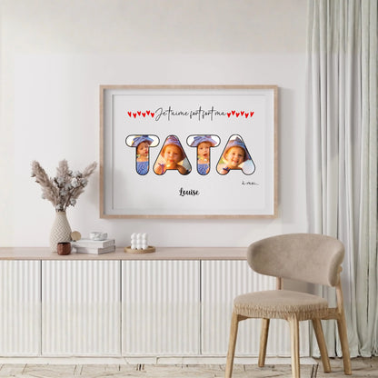 Affiche personnalisée Tata avec photos