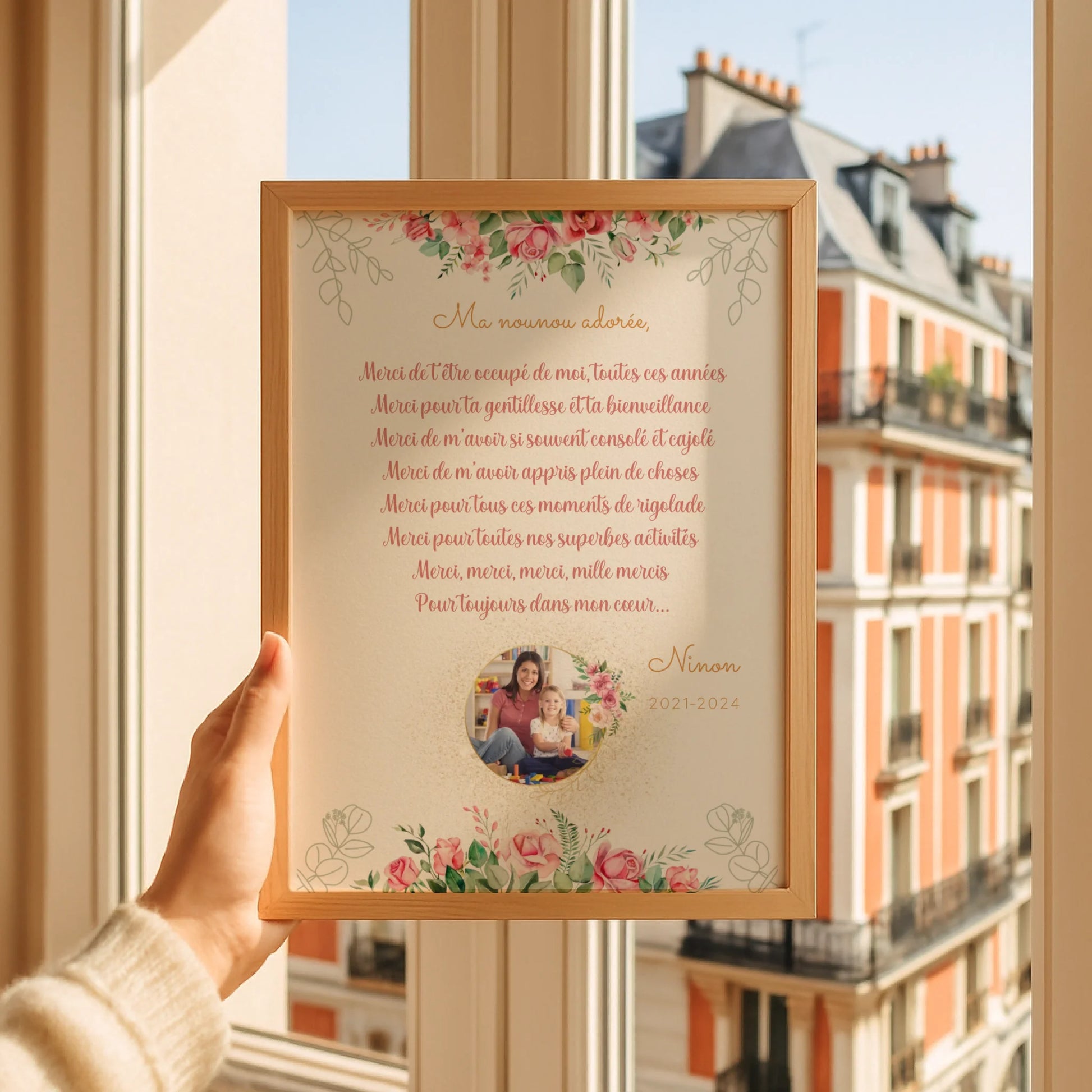 Affiche personnalisée - Nounou ou Crèche avec Texte et photo