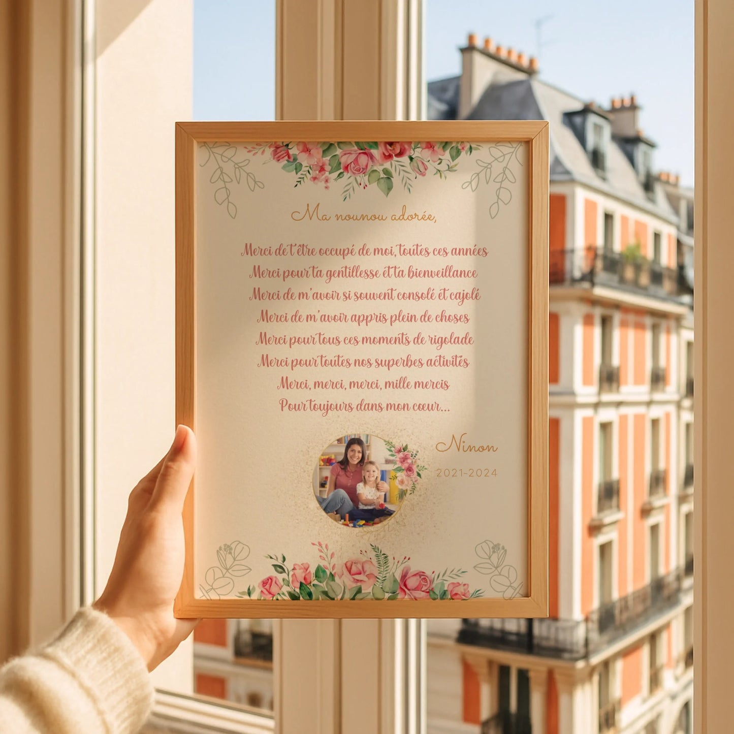 Affiche personnalisée - Nounou ou Crèche avec Texte et photo