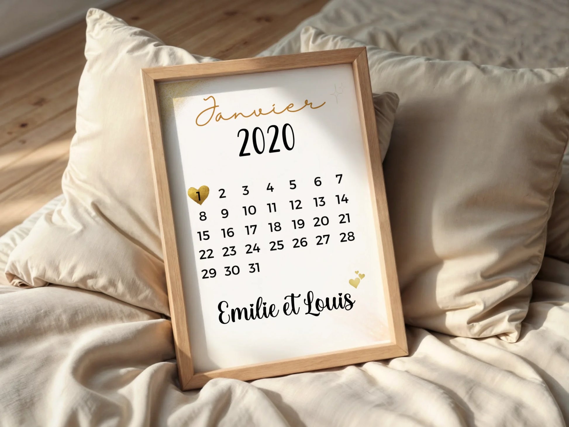 Affiche couple Personnalisée - Calendrier date de rencontre