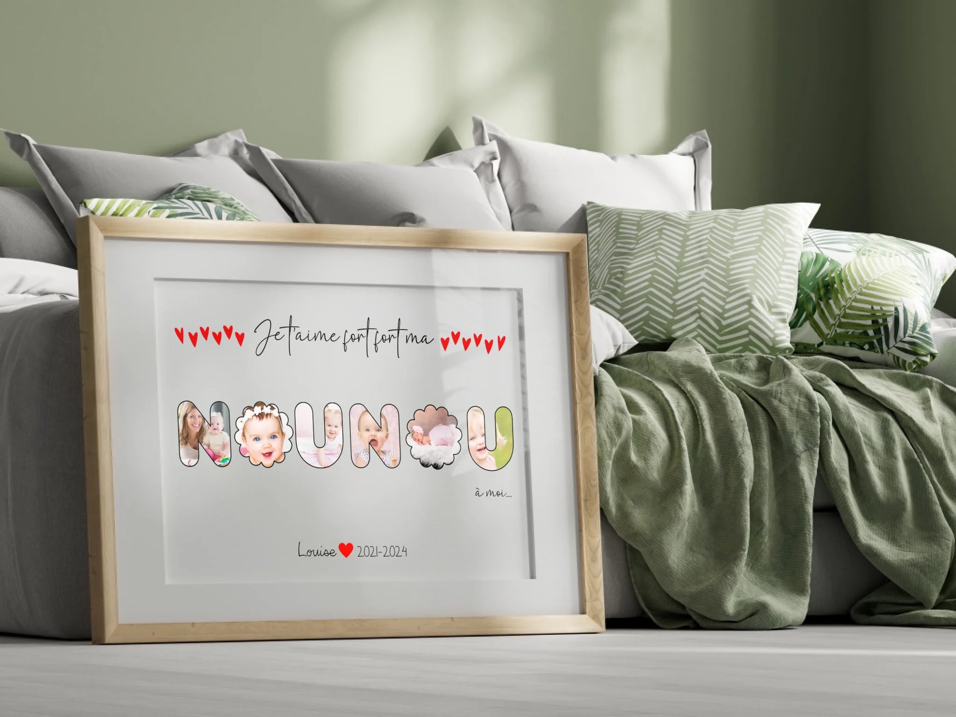 Affiche personnalisée - Mot Nounou avec Photos - Cadeau personnalisé nounou