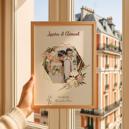Cadeau Noces de Coton Personnalisé - Affiche 1 An de Mariage