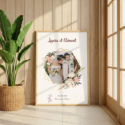 Cadeau Noces de Coton Personnalisé - Affiche 1 An de Mariage