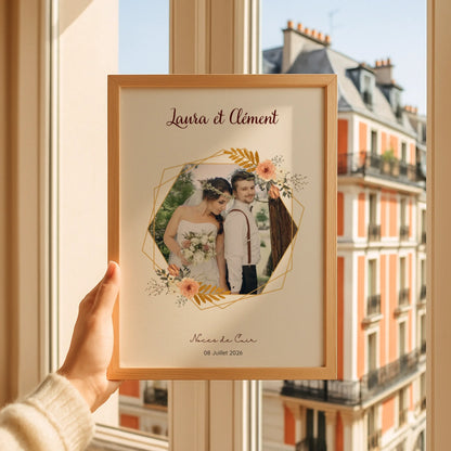 Cadeau Noces de Cuir Personnalisé - Affiche 2 Ans de Mariage