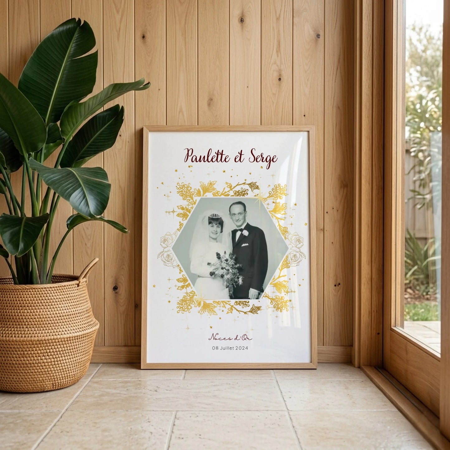 Cadeau Noces d'Or - Affiche Personnalisée 50 Ans de Mariage