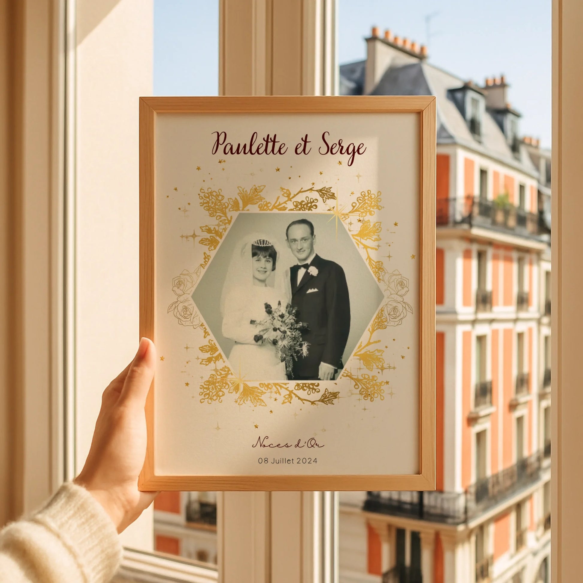 Cadeau Noces d'Or - Affiche Personnalisée 50 Ans de Mariage