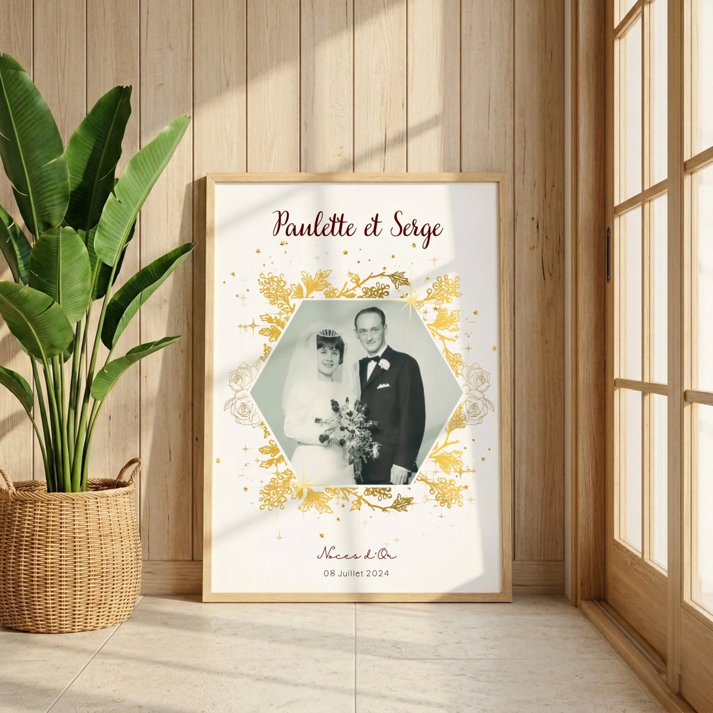 Cadeau Noces d'Or - Affiche Personnalisée 50 Ans de Mariage