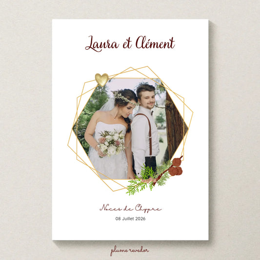 Affiche Personnalisée - Noces de Chypre - Cadeau anniversaire de Mariage
