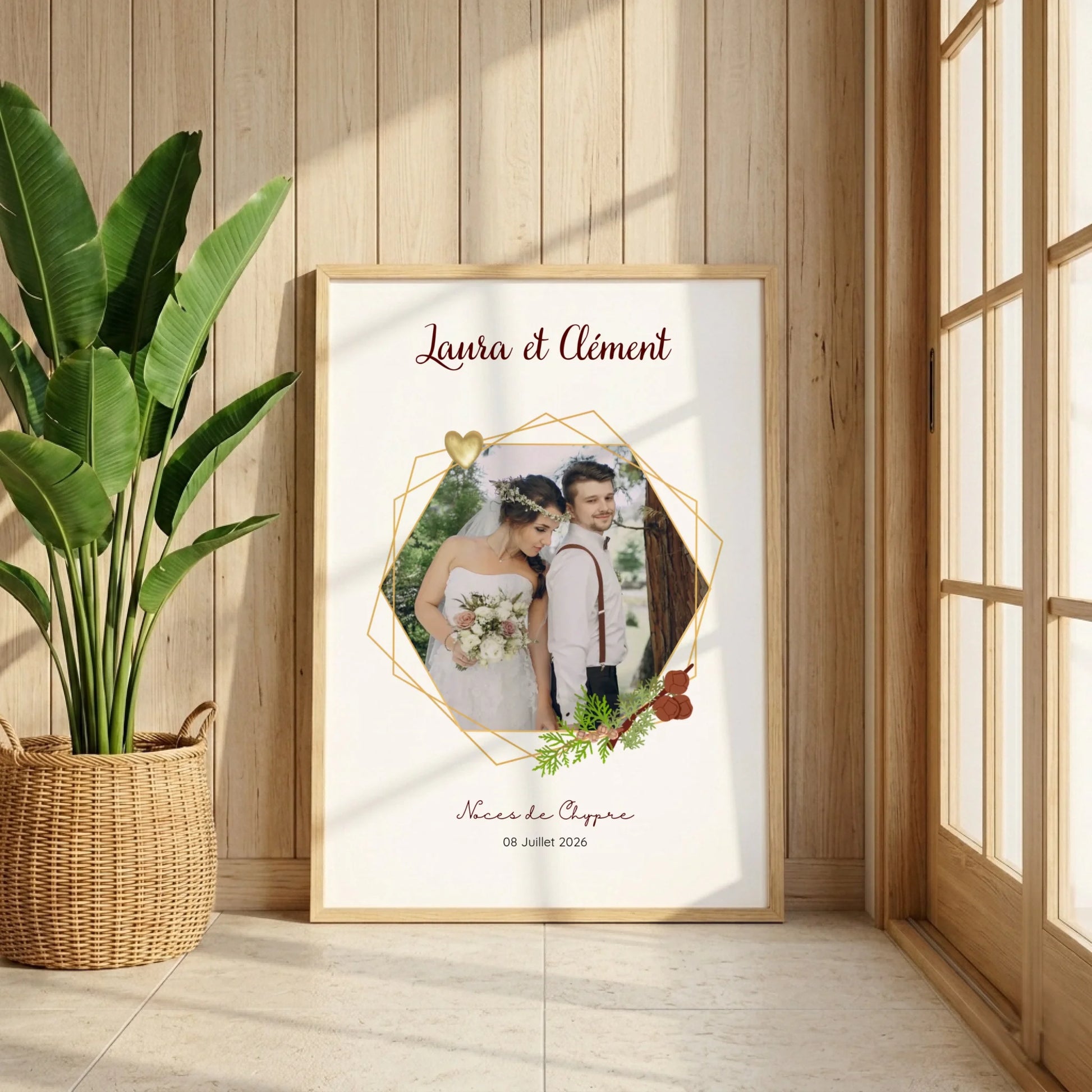 Affiche Personnalisée - Noces de Chypre - Cadeau anniversaire de Mariage