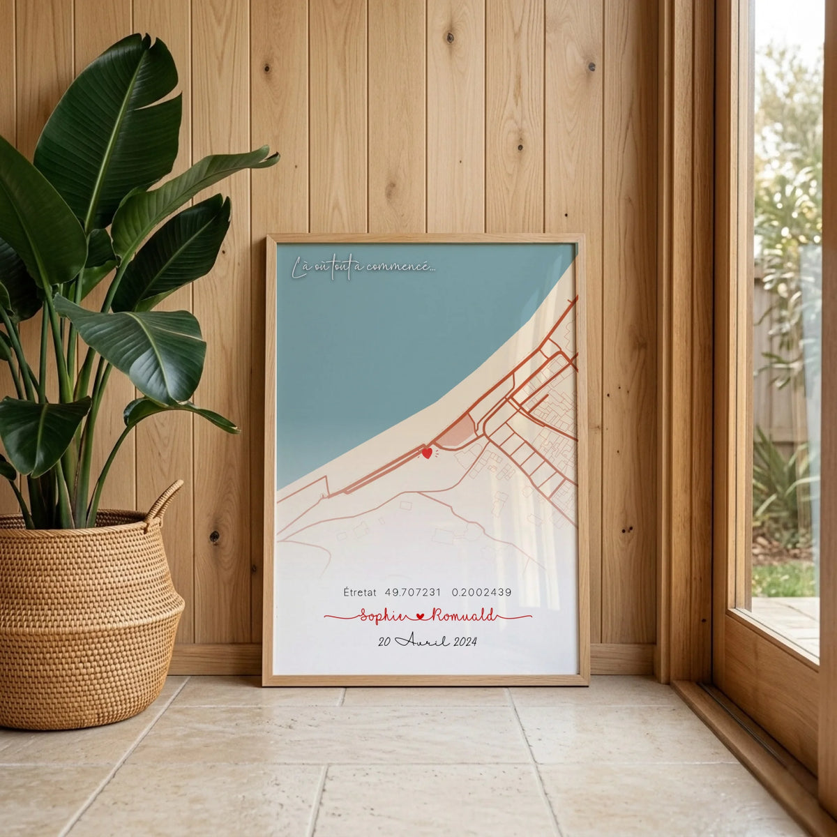 Affiche personnalisée - couple carte du lieu de rencontre - là où tout à commencé