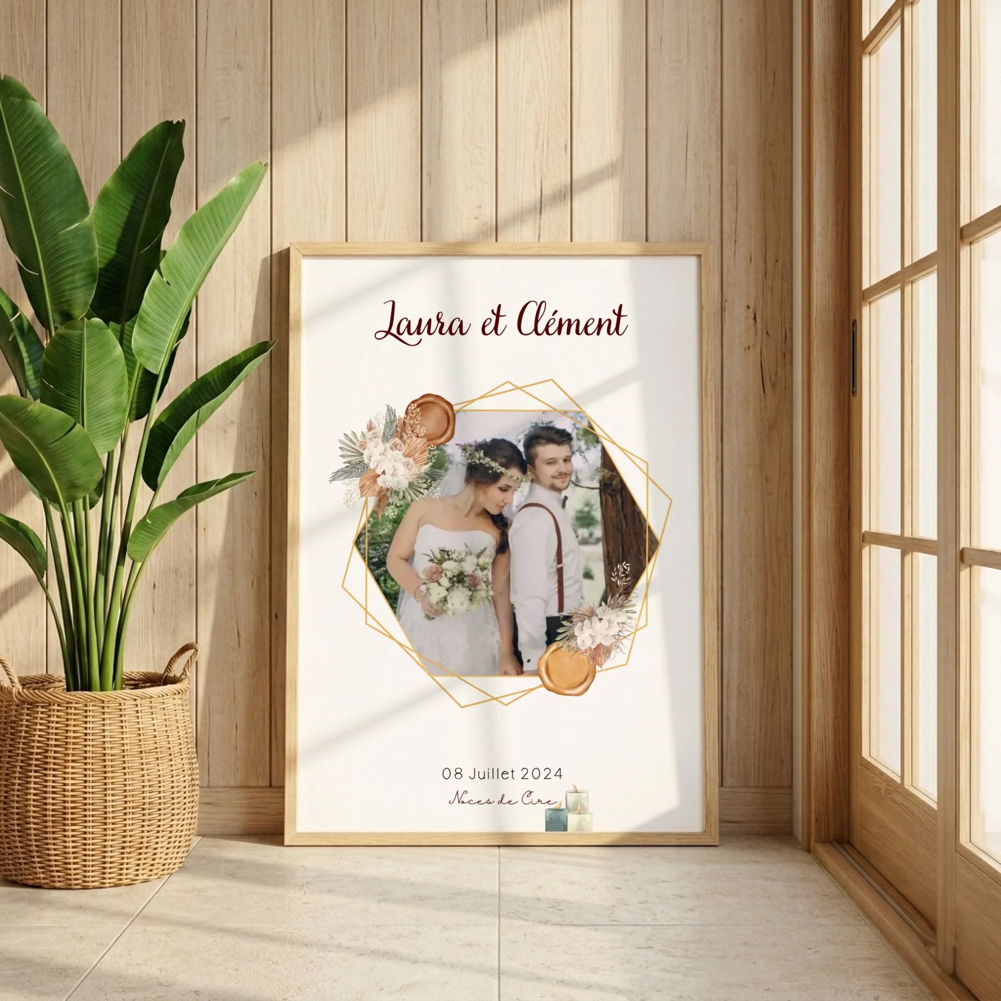 Affiche Personnalisée - Noces de Cire - Cadeau anniversaire de Mariage