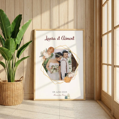 Affiche Personnalisée - Noces de Cire - Cadeau anniversaire de Mariage