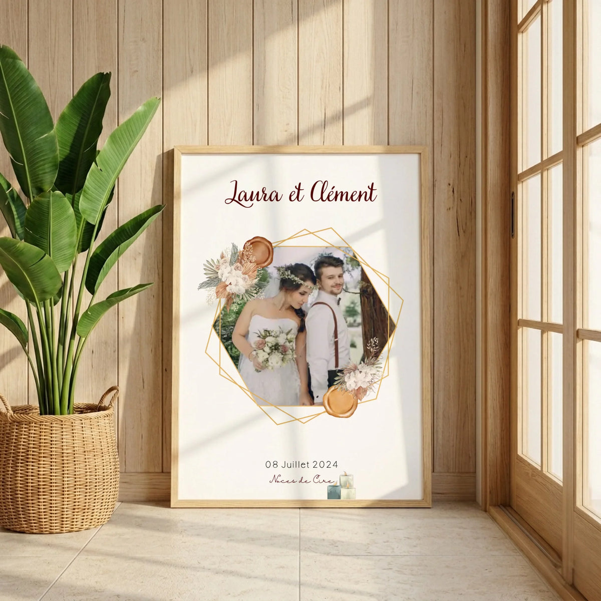 Affiche Personnalisée - Noces de Cire - Cadeau anniversaire de Mariage