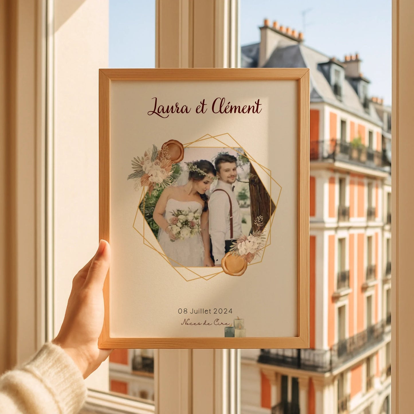Affiche Personnalisée - Noces de Cire - Cadeau anniversaire de Mariage