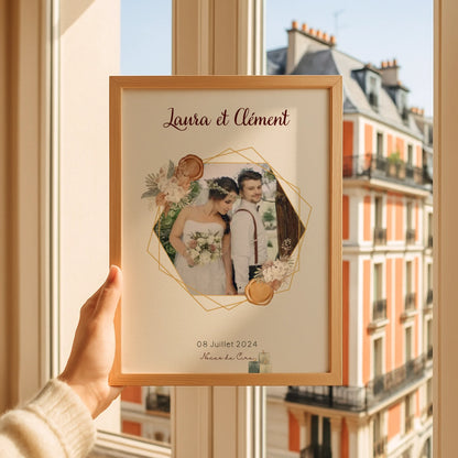 Affiche Personnalisée - Noces de Cire - Cadeau anniversaire de Mariage