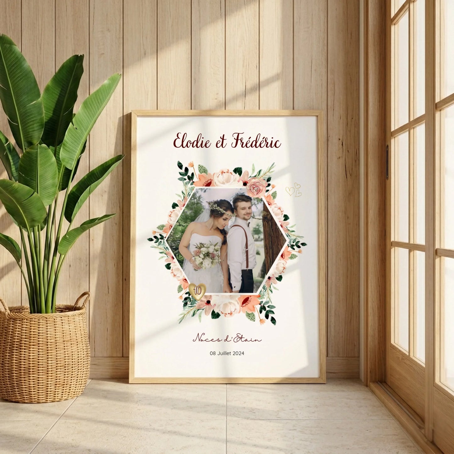 Affiche Personnalisée Noces d'Étain - Cadeau anniversaire de Mariage 10 ans