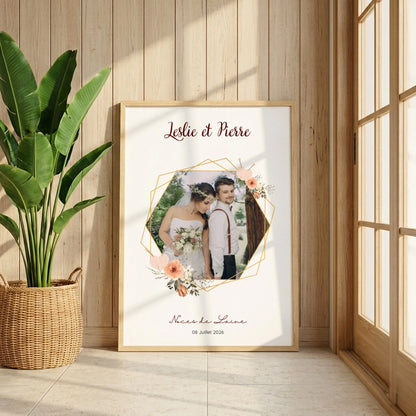 Affiche Personnalisée Noces de Laine- Cadeau Unique pour 7ème Anniversaire de Mariage