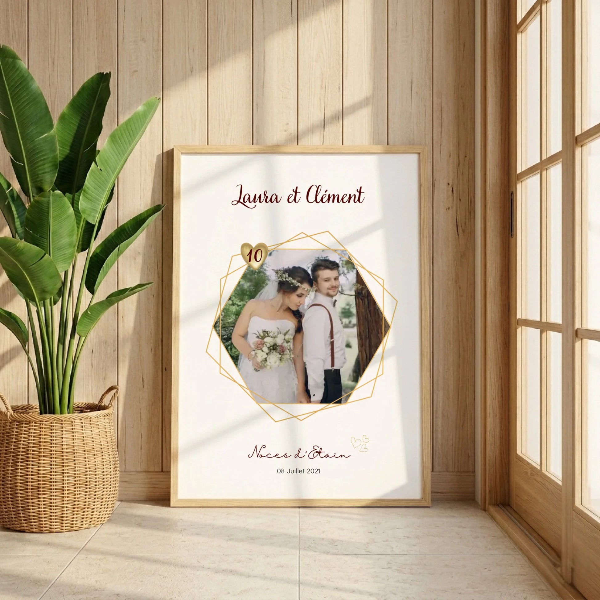 Affiche Personnalisée - Noces d'Etain - Cadeau Unique pour 10ème Anniversaire de Mariage