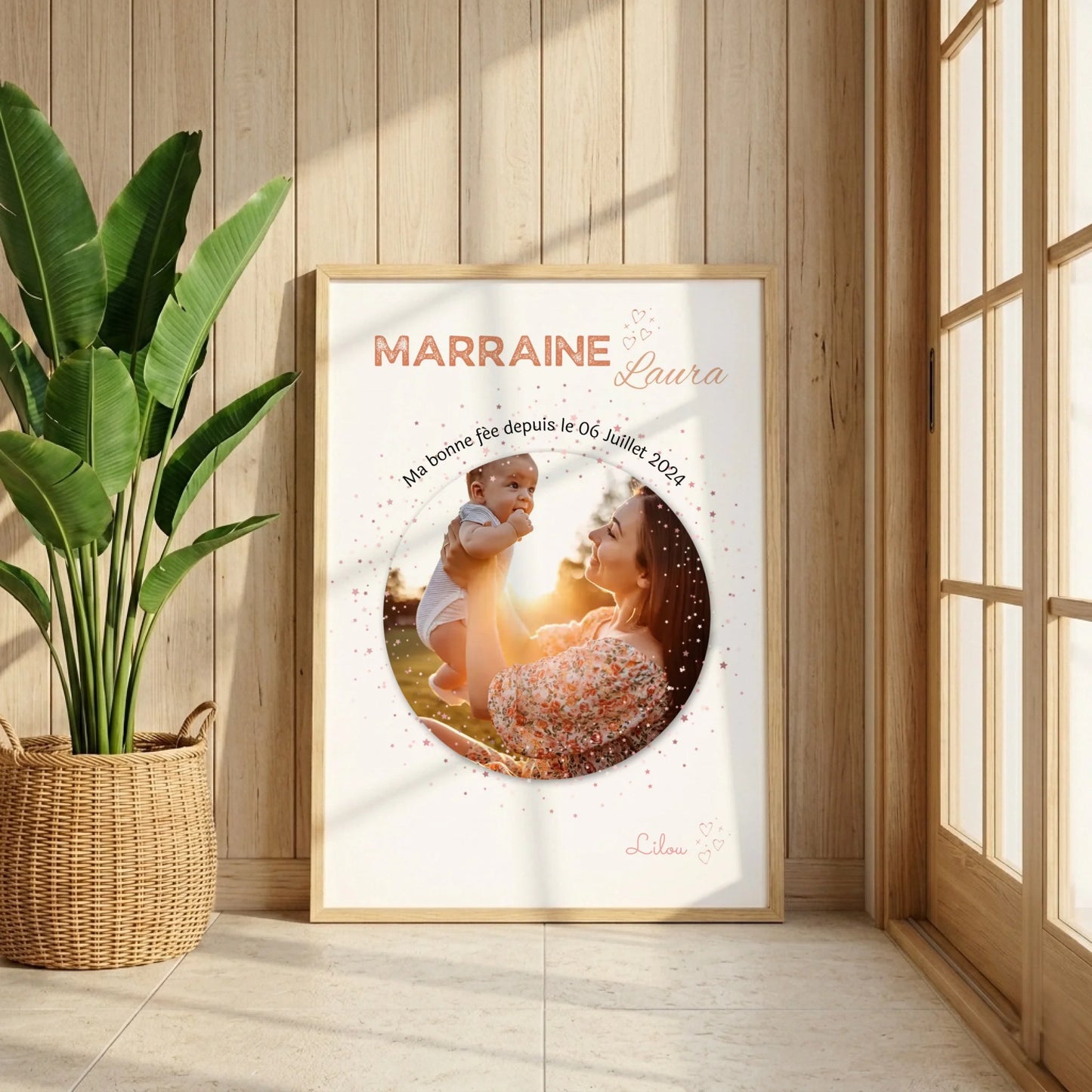 Affiche personnalisée Marraine avec Photo