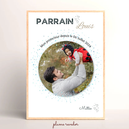 Affiche personnalisée Parrain avec Photo