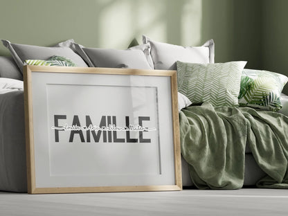 Affiche famille personnalisée — mot composé de vos prénoms entrelacés