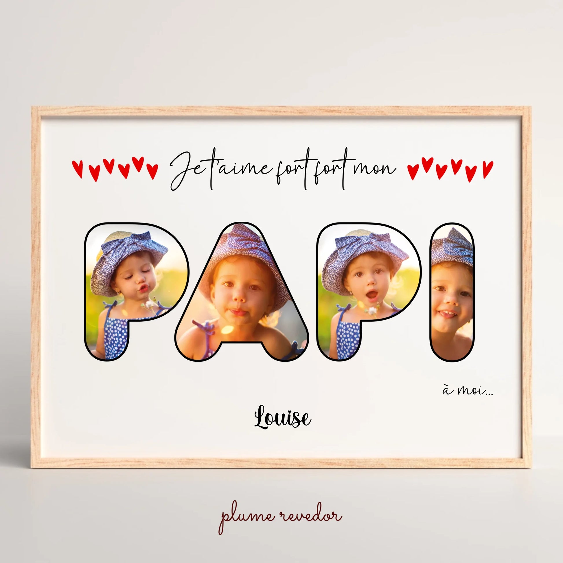 Affiche Papi personnalisée — le mot PAPI composé de vos photos