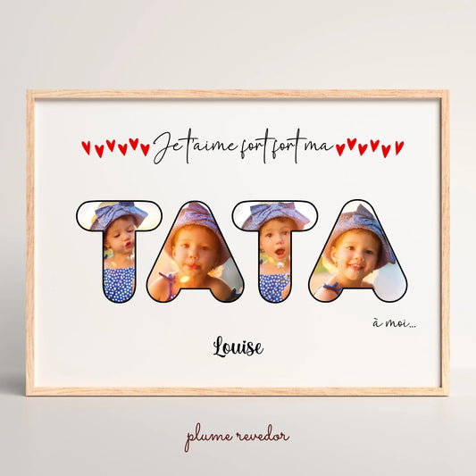 Affiche personnalisée Tata avec photos