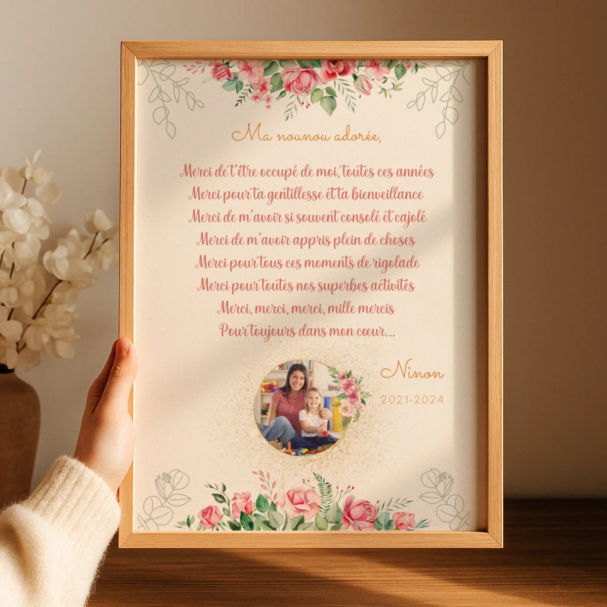 Affiche personnalisée - Nounou ou Crèche avec Texte et photo