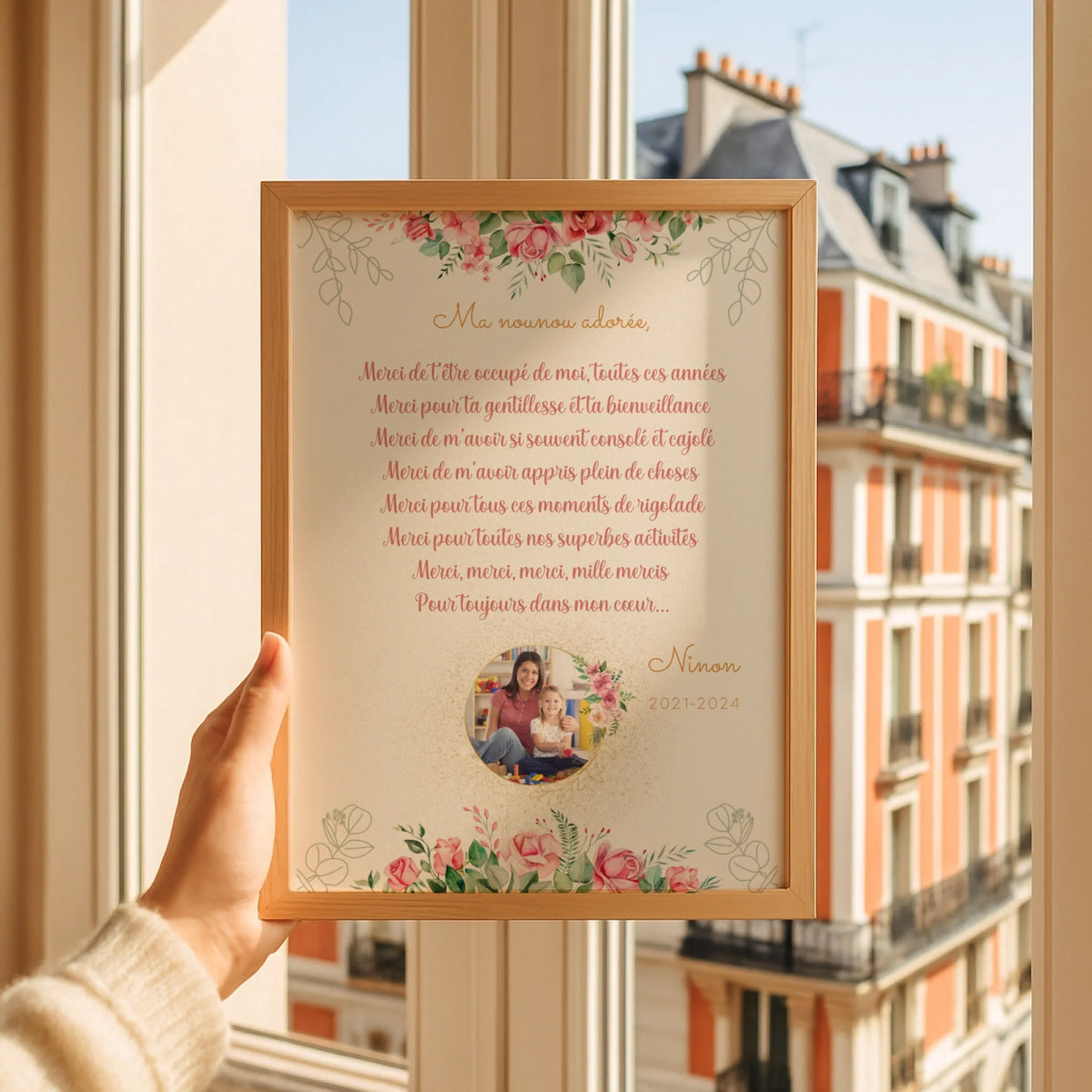 Affiche personnalisée - Nounou ou Crèche avec Texte et photo