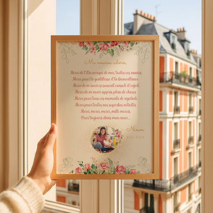 Affiche personnalisée - Nounou ou Crèche avec Texte et photo