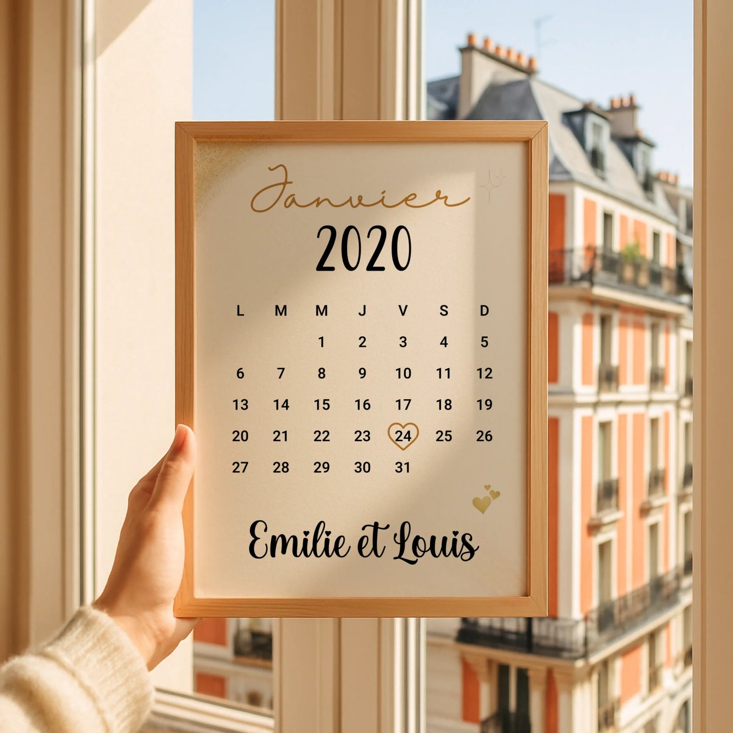 Affiche couple Personnalisée - Calendrier date de rencontre