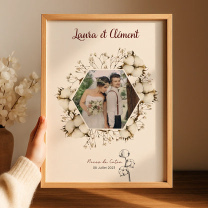Affiche Personnalisée Noces de Coton - 1er Anniversaire de mariage
