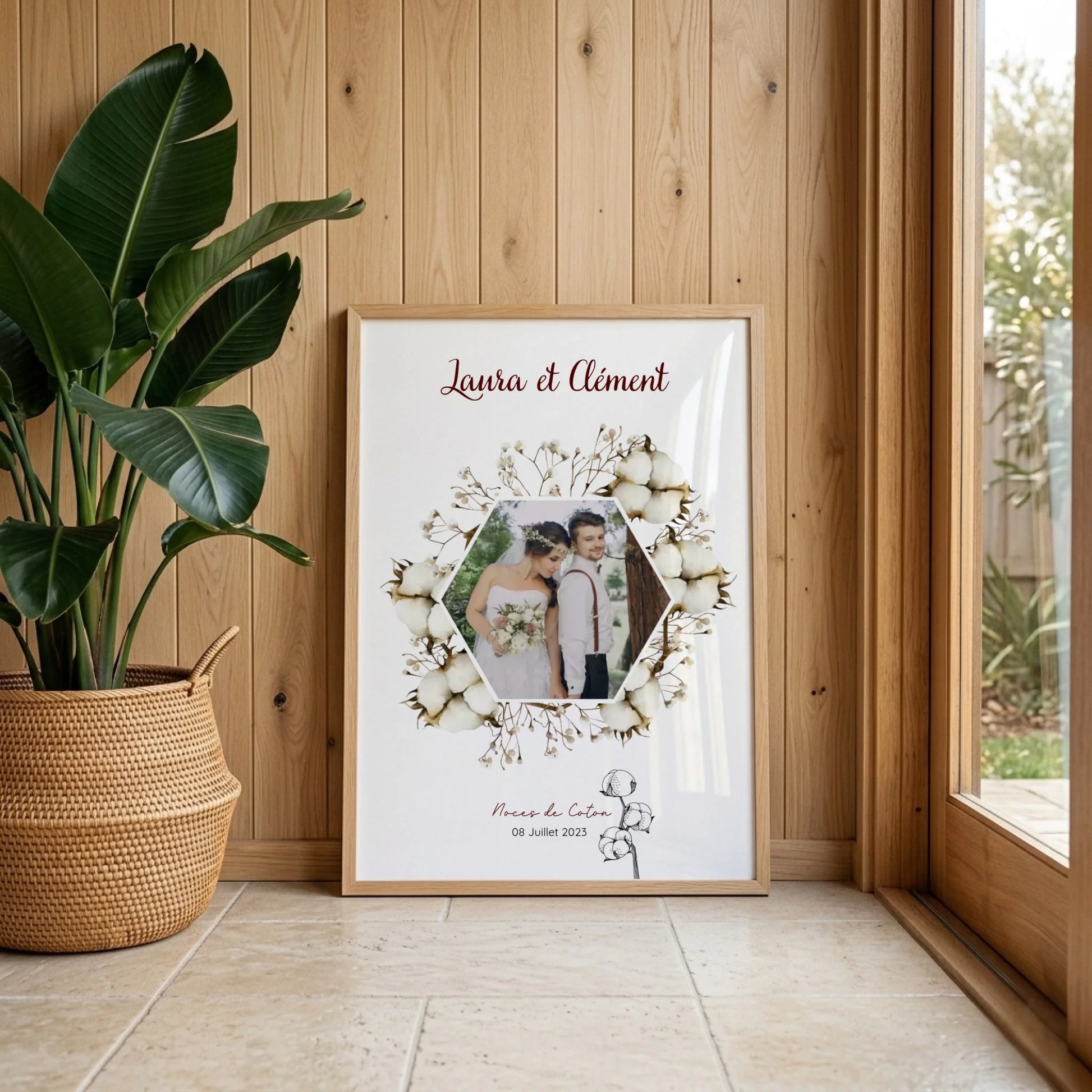 Affiche Personnalisée Noces de Coton - 1er Anniversaire de mariage