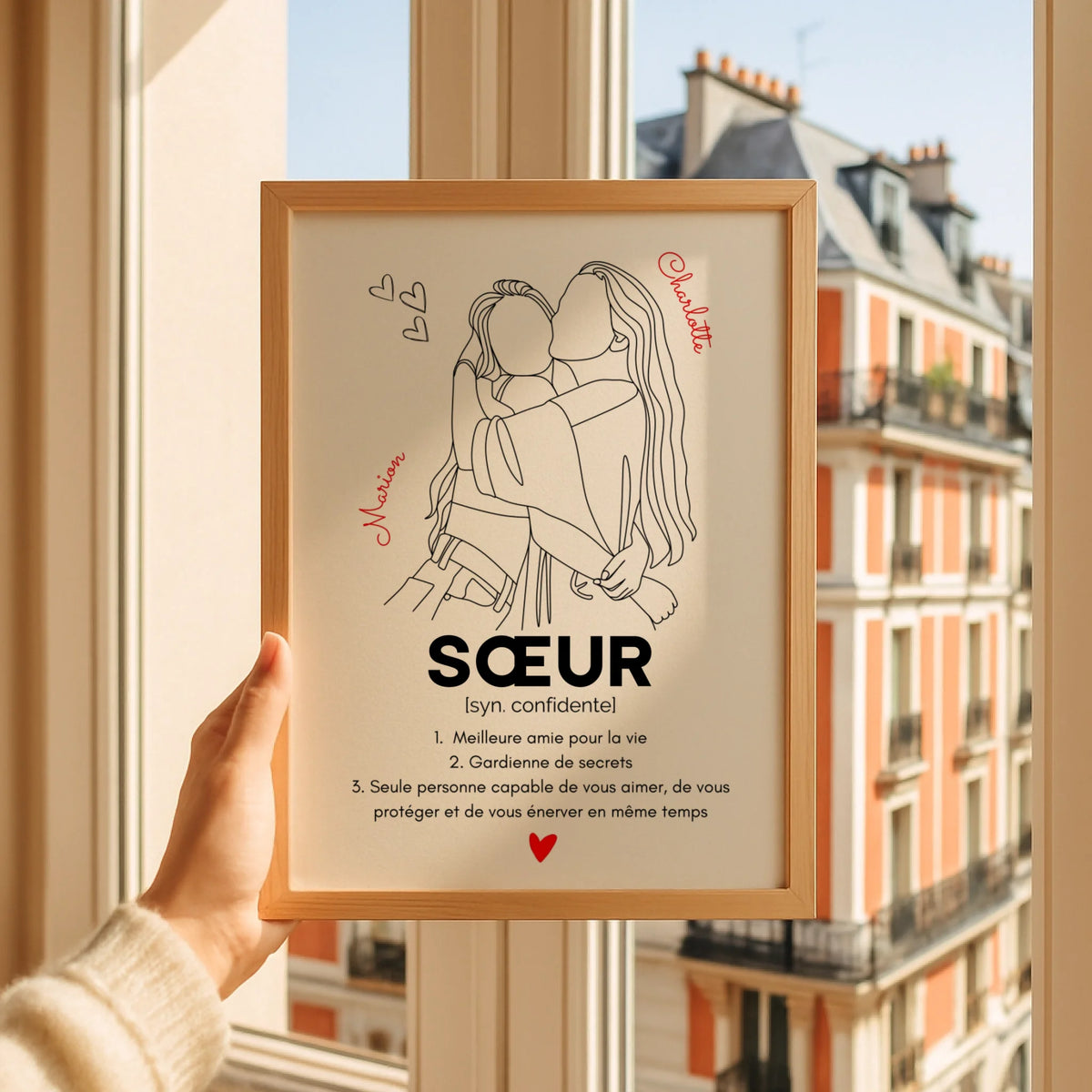 Affiche personnalisée Sœur Définition - cadeau personnalisé sœur