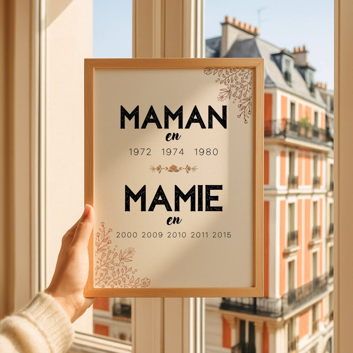 Affiche Personnalisée Maman Mamie années de naissance - Annonce grossesse