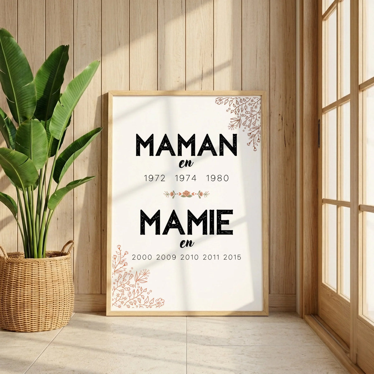 Affiche Personnalisée Maman Mamie années de naissance - Annonce grossesse