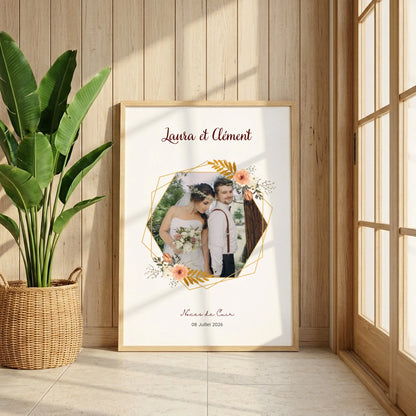 Cadeau Noces de Cuir Personnalisé - Affiche 2 Ans de Mariage