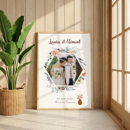 Affiche Personnalisée Noces de Faïence - Cadeau anniversaire de Mariage 