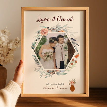 Affiche Personnalisée Noces de Faïence - Cadeau anniversaire de Mariage 