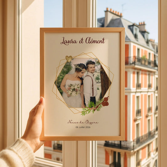 Affiche Personnalisée - Noces de Chypre - Cadeau anniversaire de Mariage