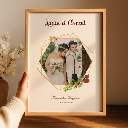 Affiche Personnalisée - Noces de Chypre - Cadeau anniversaire de Mariage