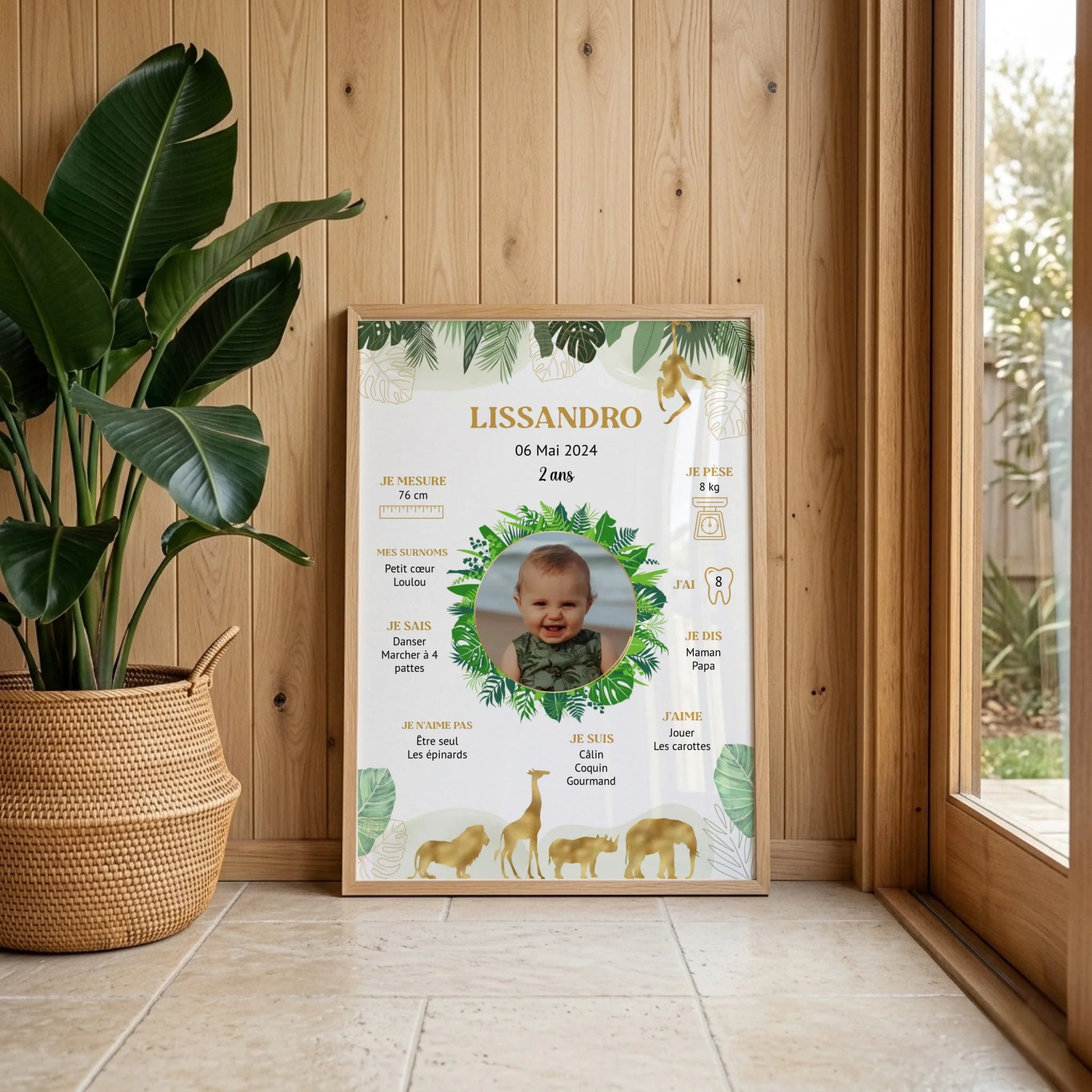 Affiche personnalisée - Anniversaire Baptême Jungle