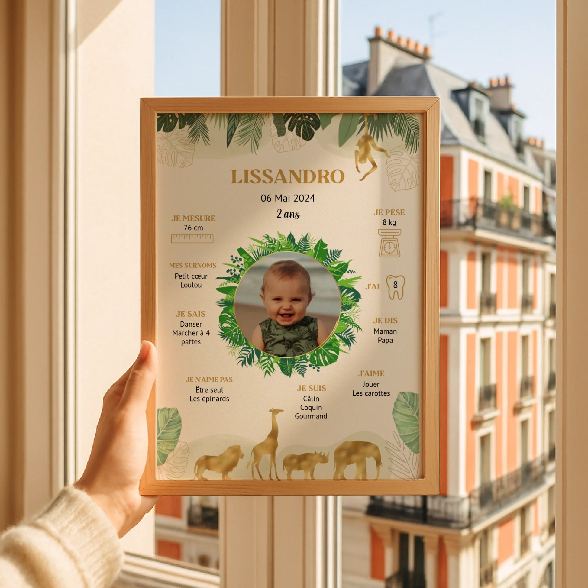 Affiche personnalisée - Anniversaire Baptême Jungle