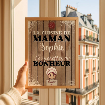Affiche personnalisée - La cuisine de Maman avec prénom - cadeau maman